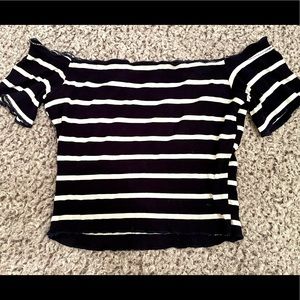 Striped Cropped off the shoulder Top